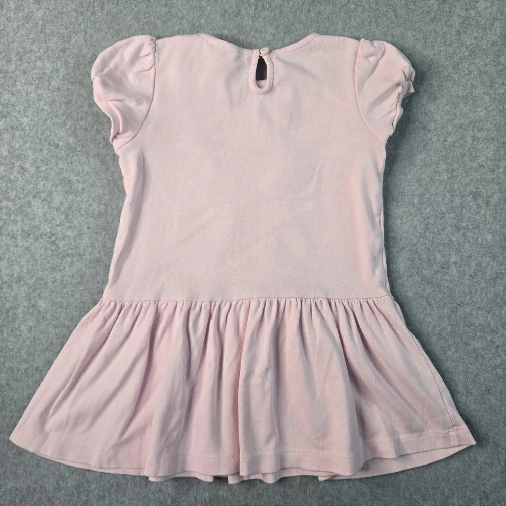 Gymboree Pink Ruffle Dress Embroidered Heart Necklace 3D Bows Girls‎ 2T Toddler